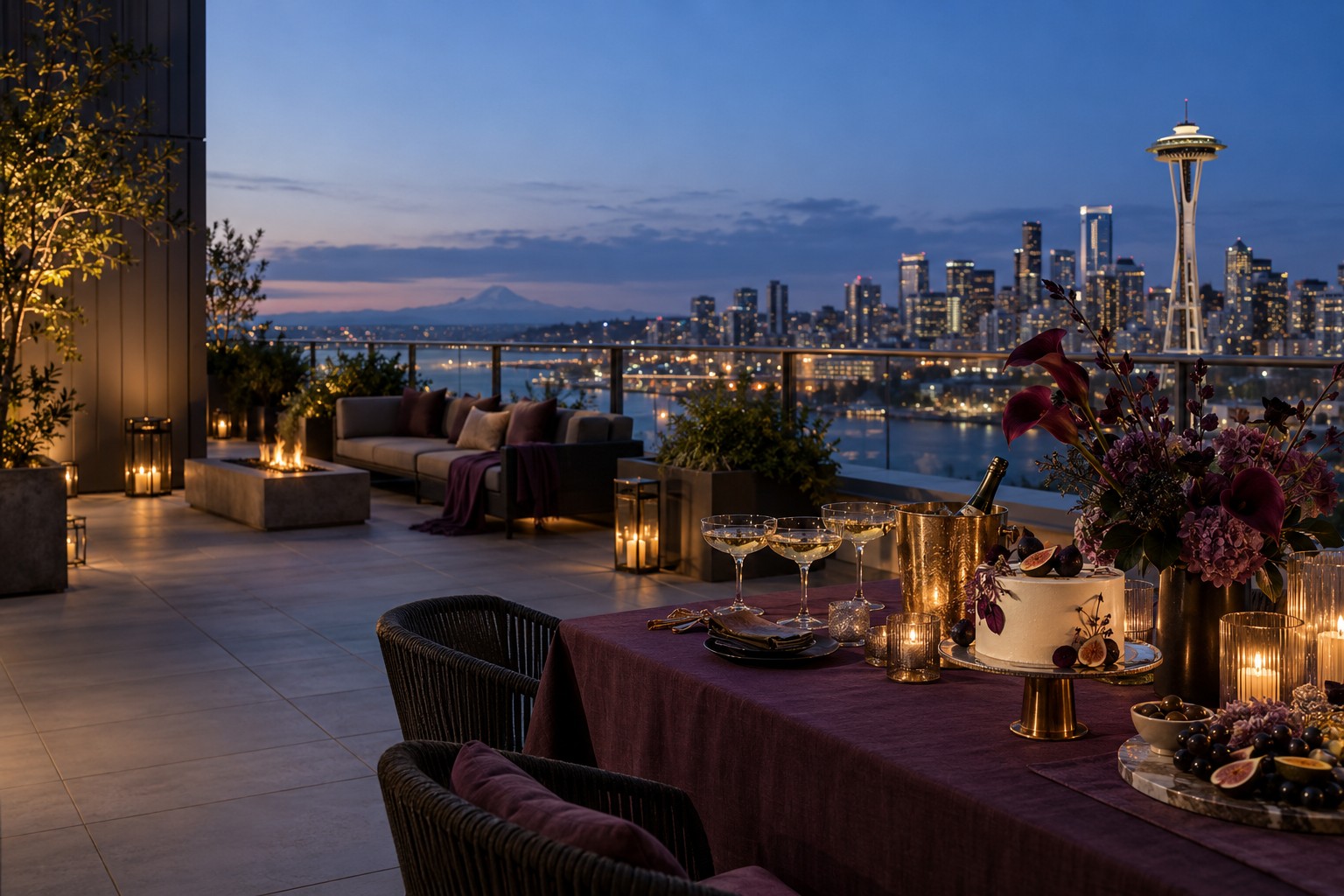 Private celebration inspiration: an elegant rooftop birthday cocktail party